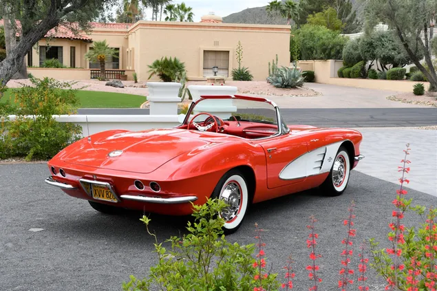 1961 年雪佛兰克尔维特 C1 327ci V8 02 2K 壁纸