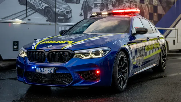 Policía de competencia BMW M5 2019 HD fondo de pantalla