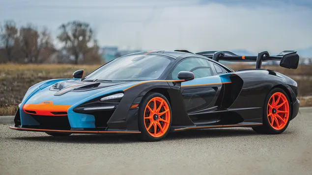 2019 McLaren Senna Gulf Oil Theme by MSO 01 HD wallpaper download