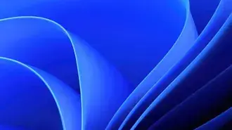 (2021) 3d blue ribbon - fon windows 11 skachat'