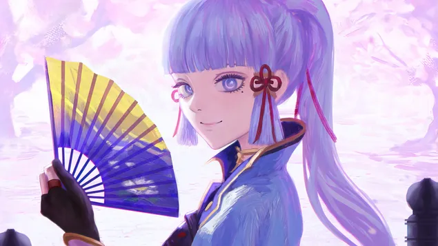 (2021) Ayaka (Cryo Character) - Genshin Impact [משחק וידאו אנימה] 4K טפט