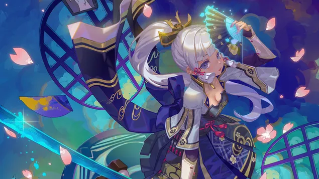 Páipéar balla (2021) Ayaka (Carachtar Cryo) : Tionchar Genshin [Físchluiche Anime]4K