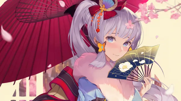 Tapeta (2021) Ayaka (Cryo Character) – Genshin Impact | (Videohra Anime) 4K