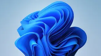 Tapeta (2021) Blue Ribbon Flower | Pozadí Windows 11 4K