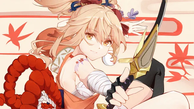 (2021) Naganohara 'Yoimiya' - Genshin Impact [Anime-videospel] 4K bakgrund