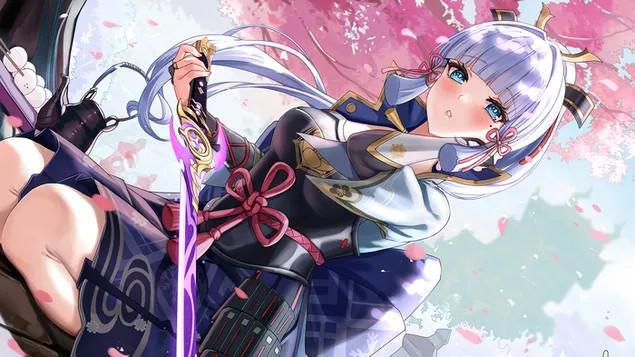 (2021) Champ 'Ayaka' החדש ביותר - Genshin Impact (משחק וידאו אנימה) 4K טפט