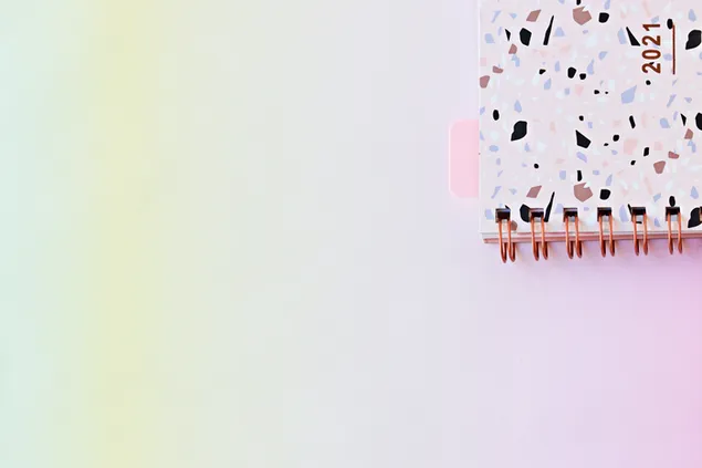 2021 Planner dengan latar belakang warna pastel minimalis 4K wallpaper