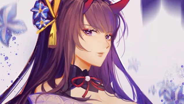 (2021) Raiden Shogun (alias 'Baal') - Genshin Impact (Game Video Anime) 4K wallpaper