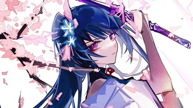 (2021) Raiden Shogun (God of Eternity): Genshin Impact (Videogioco anime) 4K sfondo