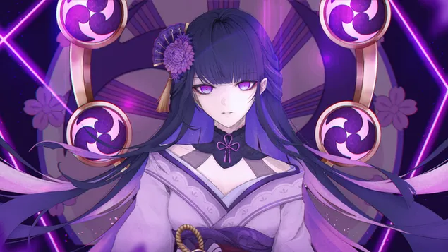 (2021) L'Electro Archon 'Raiden Shogun' | Genshin Impact [Videogioco anime] 4K sfondo