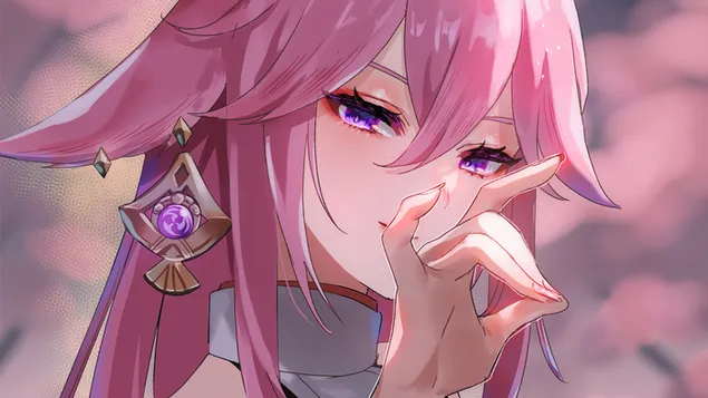 (2021) 'Yae' Miko (Electro Character) - Genshin Impact（動漫電子遊戲） 4K 壁紙