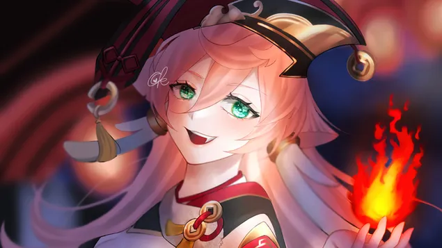 (2021) Yanfei : Genshin Impact (Game Video Anime) 4K wallpaper