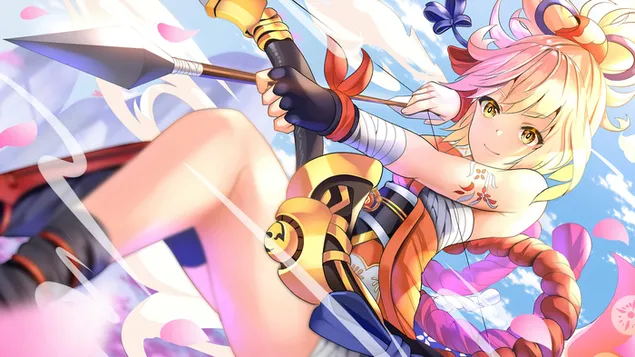 (2021) Yoimiya (Pyro Character) - Genshin Impact (Anime Video Game) 4K 壁紙