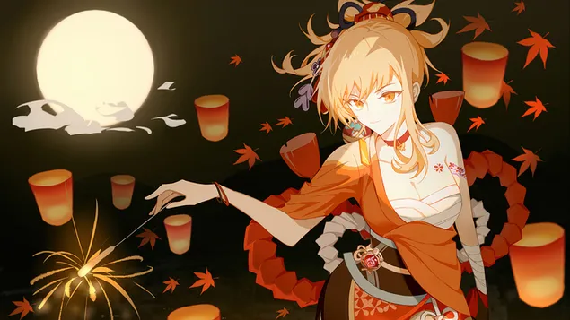 (2021) Yoimiya (Pyro Character) - Genshin Impact [動漫電子遊戲] 4K 壁紙