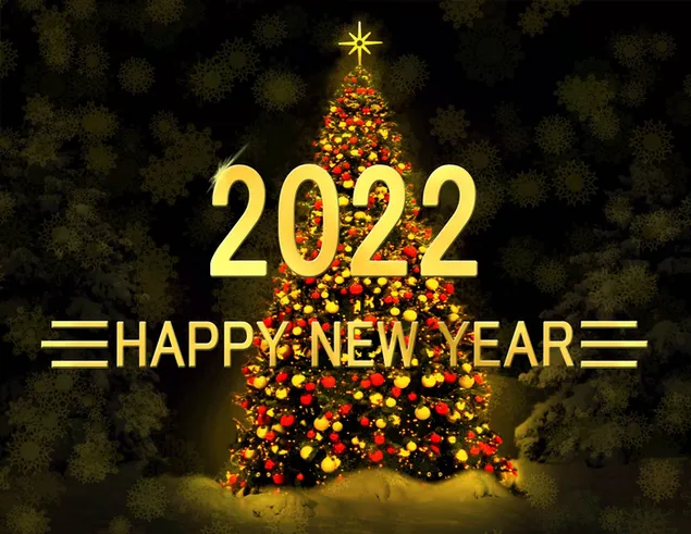 2022 selamat tahun baru pohon pinus HD wallpaper