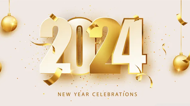 2024 new year champagne celebration 2K wallpaper download