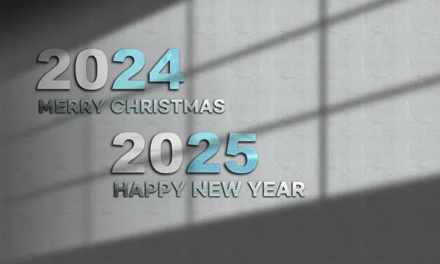 2025 szczęśliwego nowego roku, 2024 wesołych świąt 4K tapeta