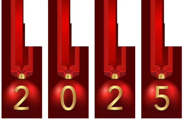 2025 happy new year red design download