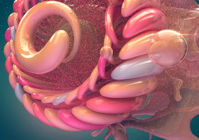 muat turun bunga abstrak 3d