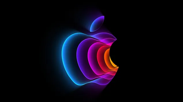 3D colorful Apple logo download