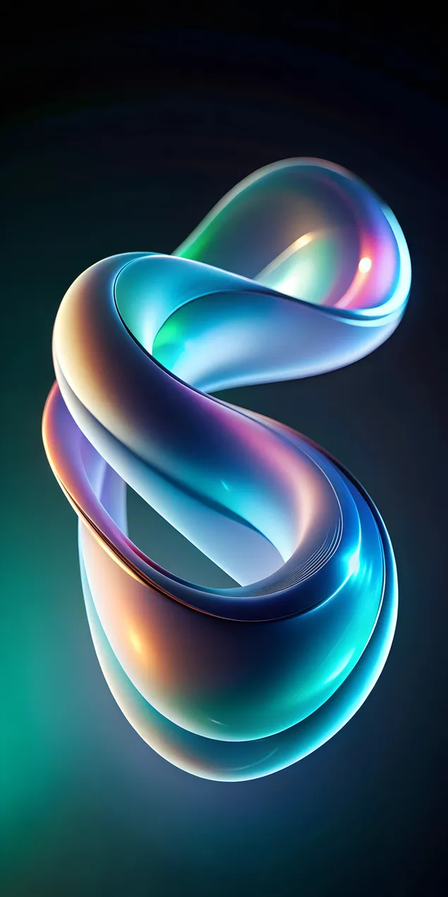 Hình nền Sóng trong suốt 3D chuyển màu rực rỡ với vẻ đẹp tươi sáng mờ ảo 2K