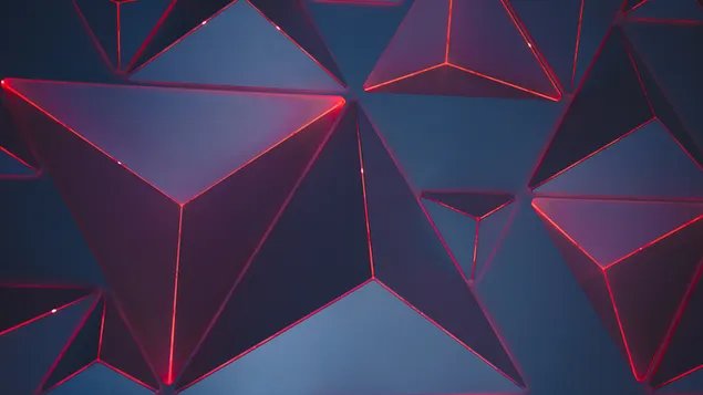 3D rode neon driehoeken download