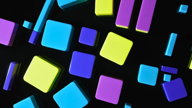 3D スクエア デスクトップ背景 v4 4K 壁紙