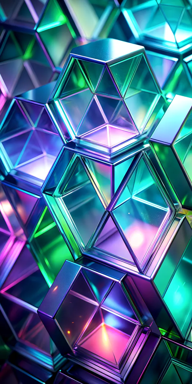 Páipéar balla Triantáin agus Heicseagán Tréshoilseach 3D i Toin Ghrádáin2K