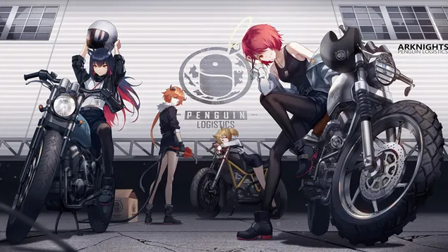 (8k) Biker Girls - Arknights (videojuego de anime)