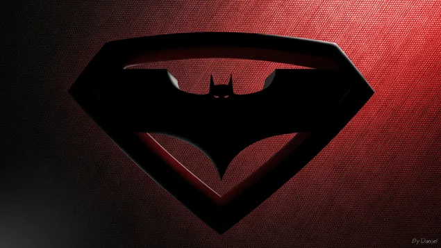 E Batman's Bat On Super Man Logo HD Tapeten