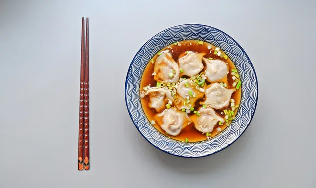 A bowl of savory Dumpling soup