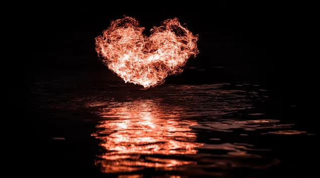 horiace srdce plavajuce nad vodou stiahnut