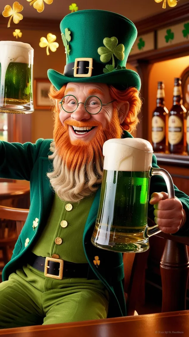 Neşeli bir cin St. Patrick Günü'nü kutluyor 4K duvar kağıdı