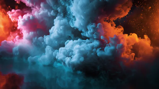 Драматична сцена живахног дима који се вртложи и куља 2K позадина