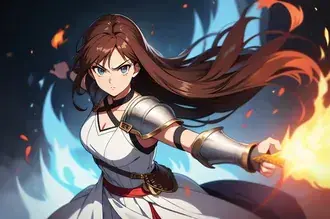 초능력과 싸우는 Fire Warrior Anime Girl 2K 배경화면