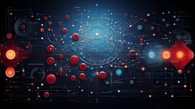 Nano-Teknoloji Ağındaki Moleküler Yapıların Fütüristik Bir Görselleştirilmesi 8K duvar kağıdı