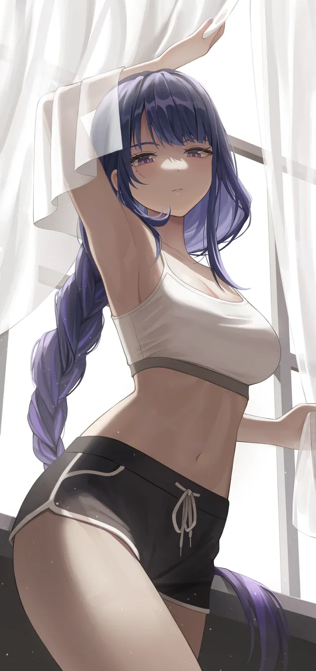 長い紫色の髪の女の子 | 写真 長い紫色の髪の女の子 ガンシンインパクト HD 壁紙