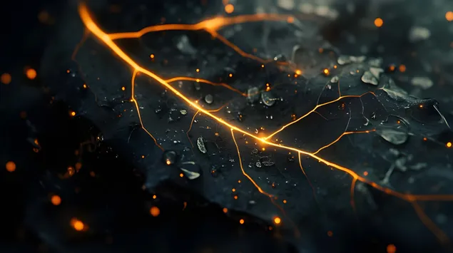 okouzlujici kapani listu osvetlene bourkovymi blesky stahnout