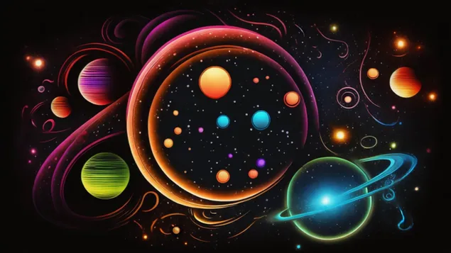 ocaravajuca neonska galaksija koja osvjetljava kosmicko prostranstvo preuzmi