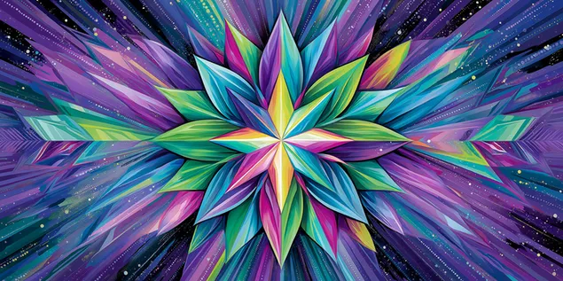 mnogostranen abstrakten dizayn s''s zvezdovidni izblitsi i ostri geometrichni linii izteglyane