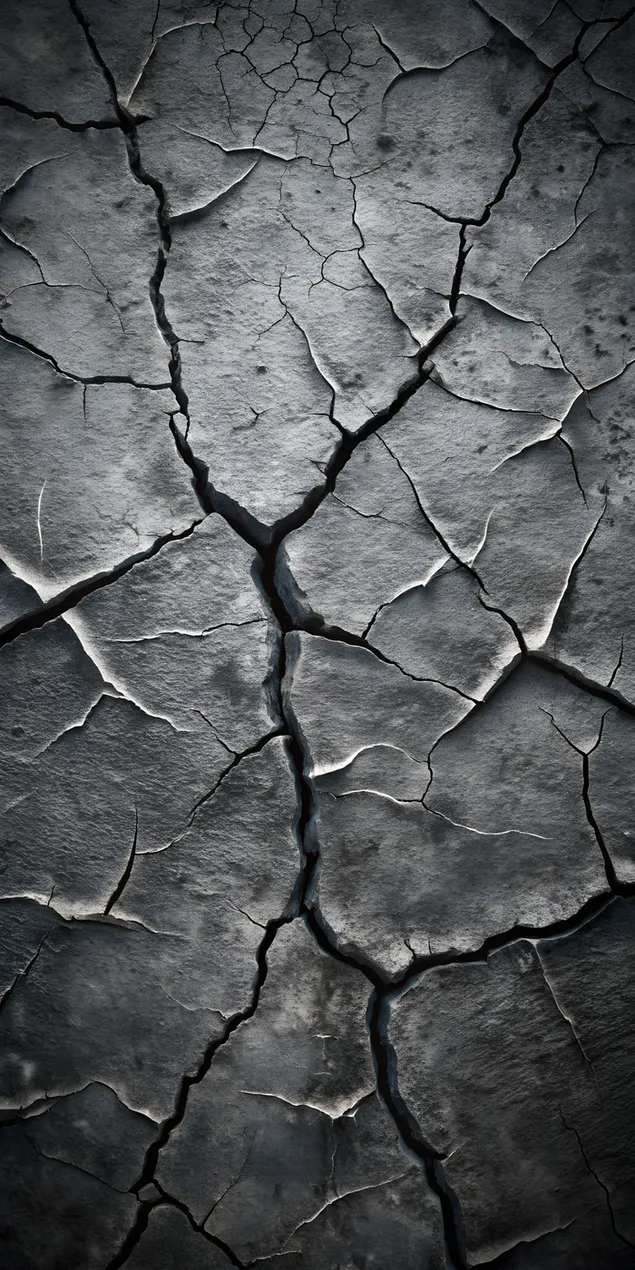 Eng Planz déi duerch gekrackte Äerd wiisst 2K Tapeten