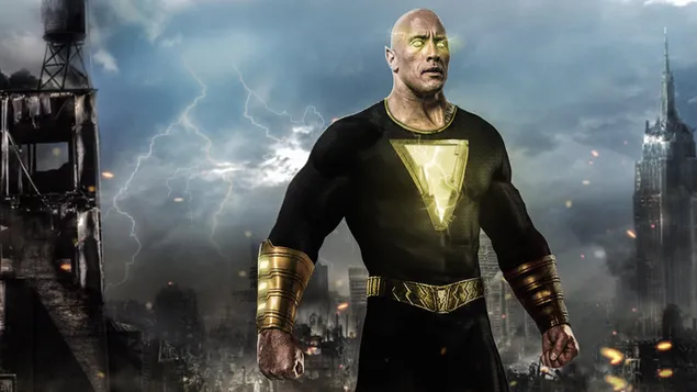 Pegun dari filem adiwira Black Adam berdasarkan watak komik DC 2K kertas dinding