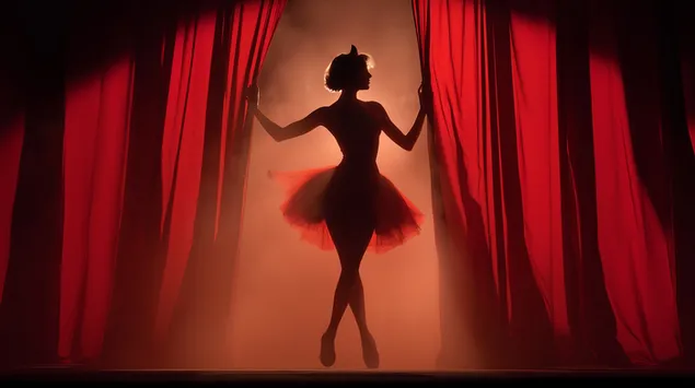 Eine markante Silhouette einer Frau mit verspielten Katzenohren 2K Hintergrundbild