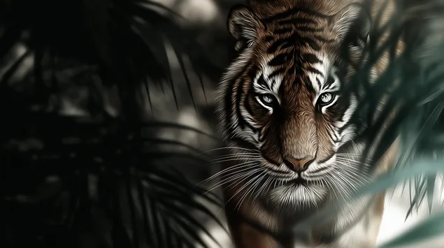 tigerjev intenziven pogled iz dzungle prenos