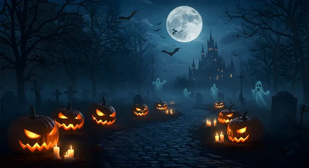 Minimalistički mračni Noć vještica 4K pozadina