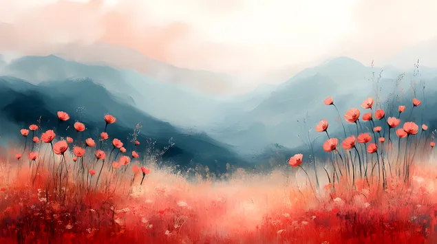 Mirna livada u punom sjaju 2K pozadina