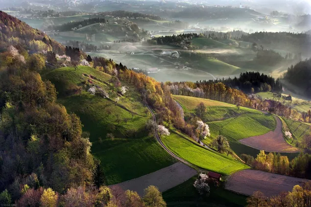 egyedulallo falusi panorama, kod boritotta az osz minden szinet letoltes