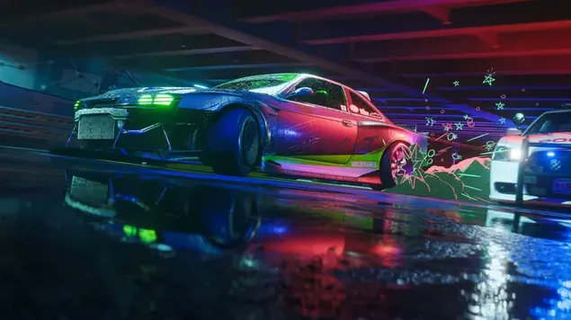 Egy veterán autó a Need for Speed ​​Unbound videojáték-sorozatból 4K háttérkép