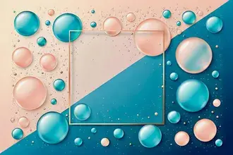 Tapeta Abstraktní pozadí s plovoucími koulemi a geometrickým rámečkem pro elegantní prezentace 4K