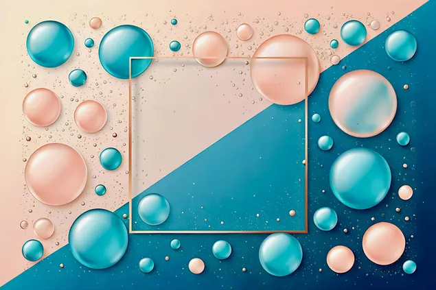 Abstract Background Design With Floating Spheres and Geometric Frame for Elegant Presentations 4K wallpaper